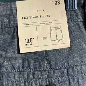 TWO(2) PAIR GOOD FELLOWS MENS FLAT FRONT SHORTS